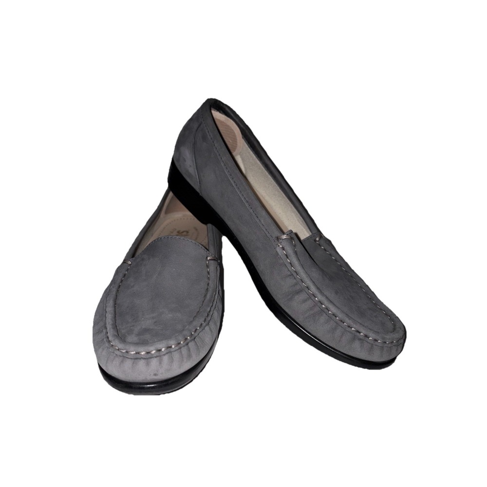 SAS Gray Nubuck Leather loafers Women's 7 M
